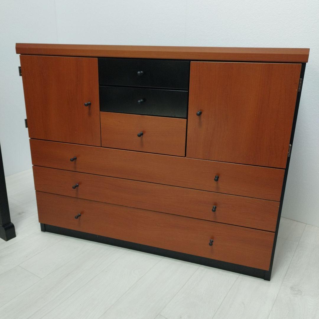 ③チェスト　パソコンデスク システムデスク 棚 チェスト 大型 モダン