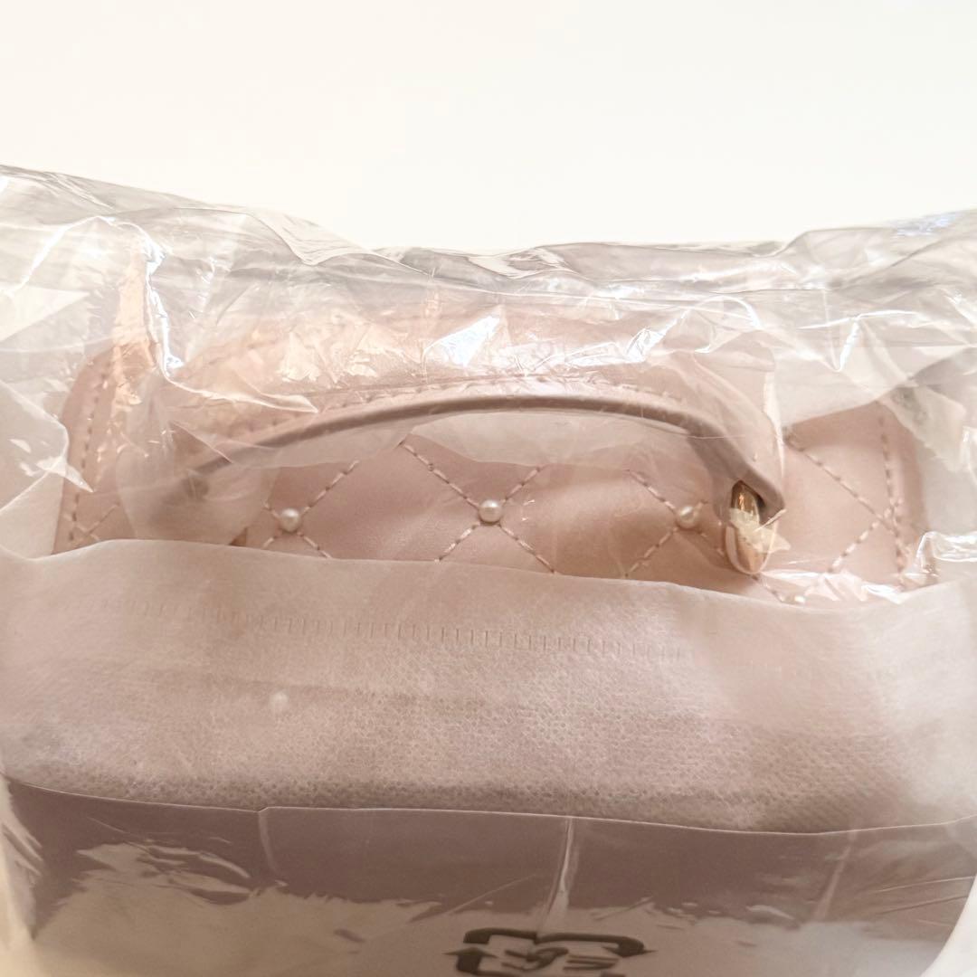 Darich キルティングパールスクエアミニバッグ ゴールドパーツ ピンク