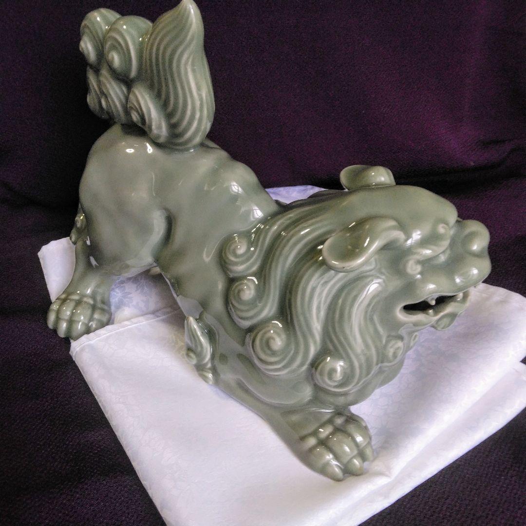 ☆青磁獅子☆鍋島青磁☆鍋島焼☆江戸時代