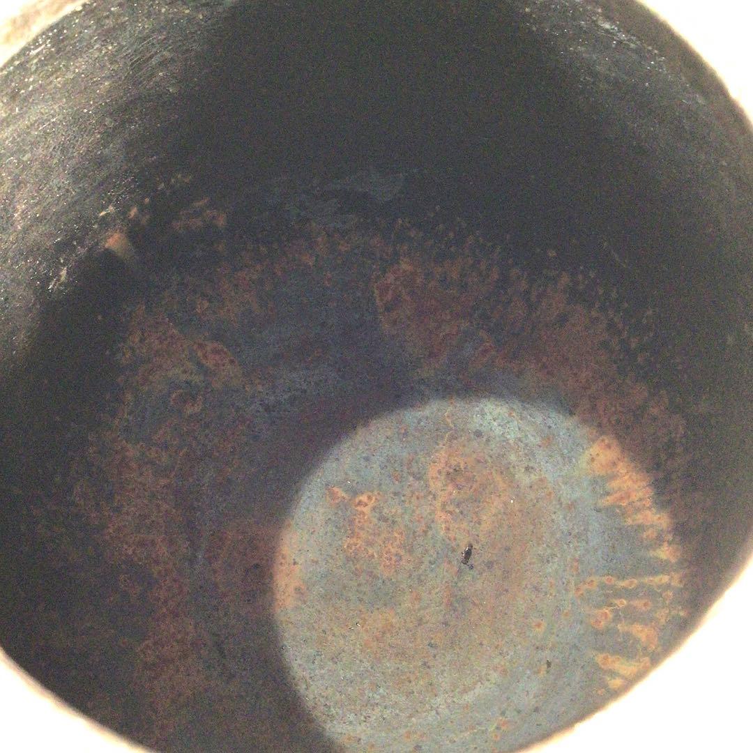 M176 茶釜 『釜師 加藤恵造作』『茄子耳』『素文』『棗釜』 共箱