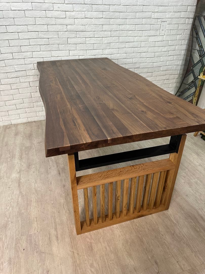 【なると 】180cm ダイニングテーブル　無垢材　デスク　机