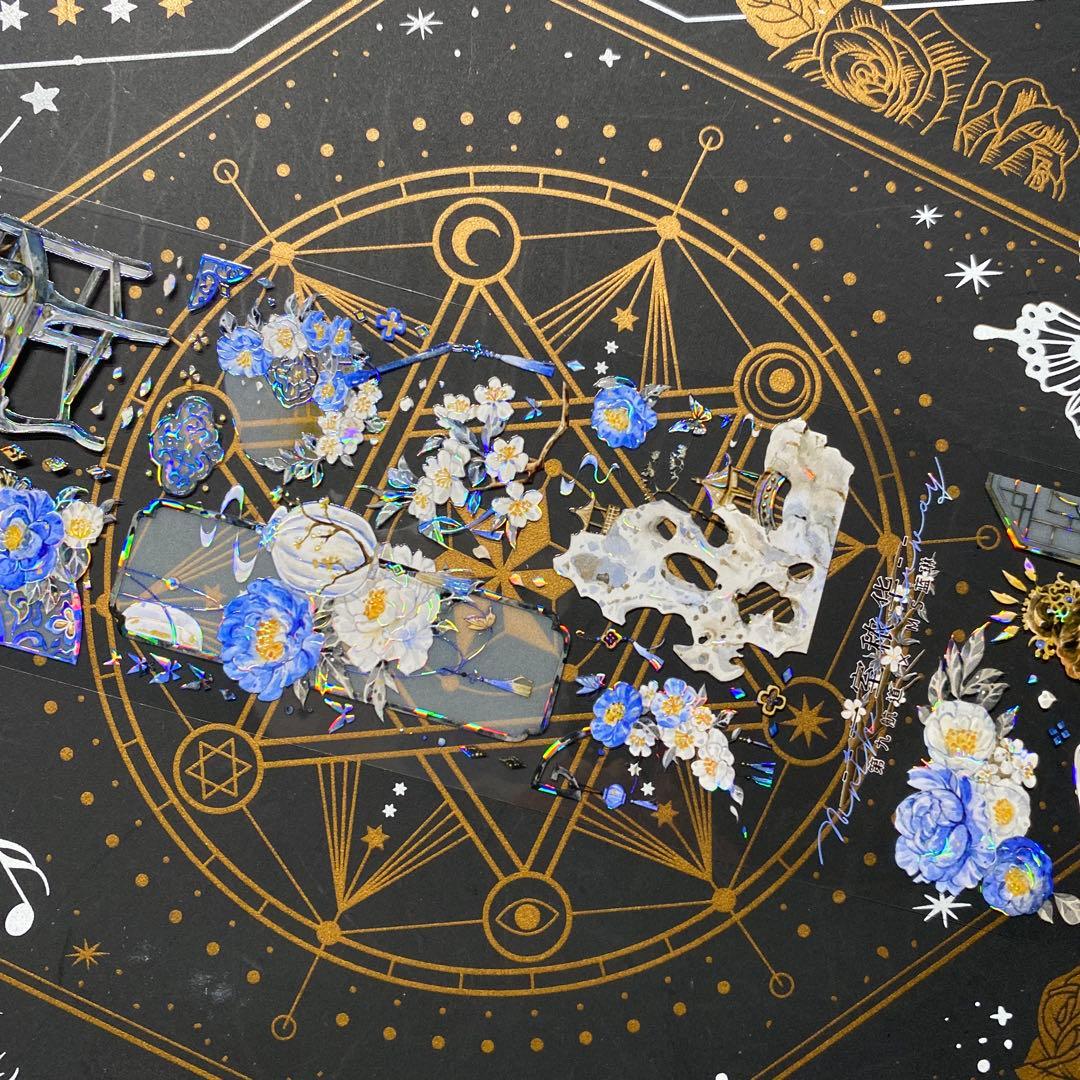 9173】海外 中古巻 貝殻光マスキングテープ人物 装飾系 古風 半透明