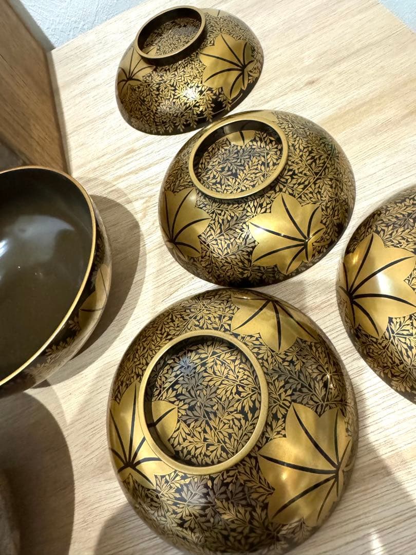 金蒔絵　塗師 金森春次　吸物椀　十客　共箱　長期保管品