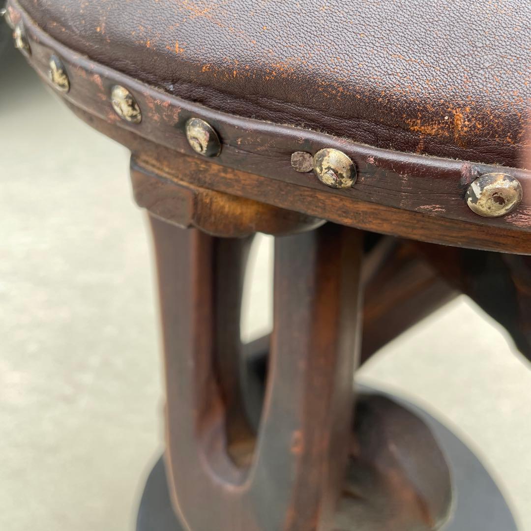 木製 木彫り アフリカ スツール ガーゴイル 丸椅子 ヴィンテージ 民芸