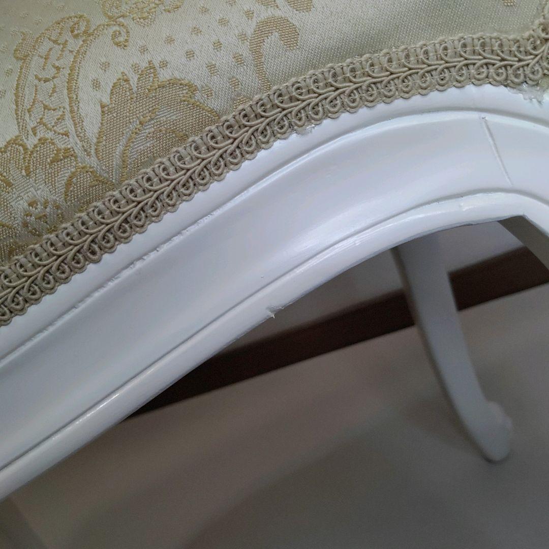 ホワイト 猫脚スツール ロココ調 アンティーク