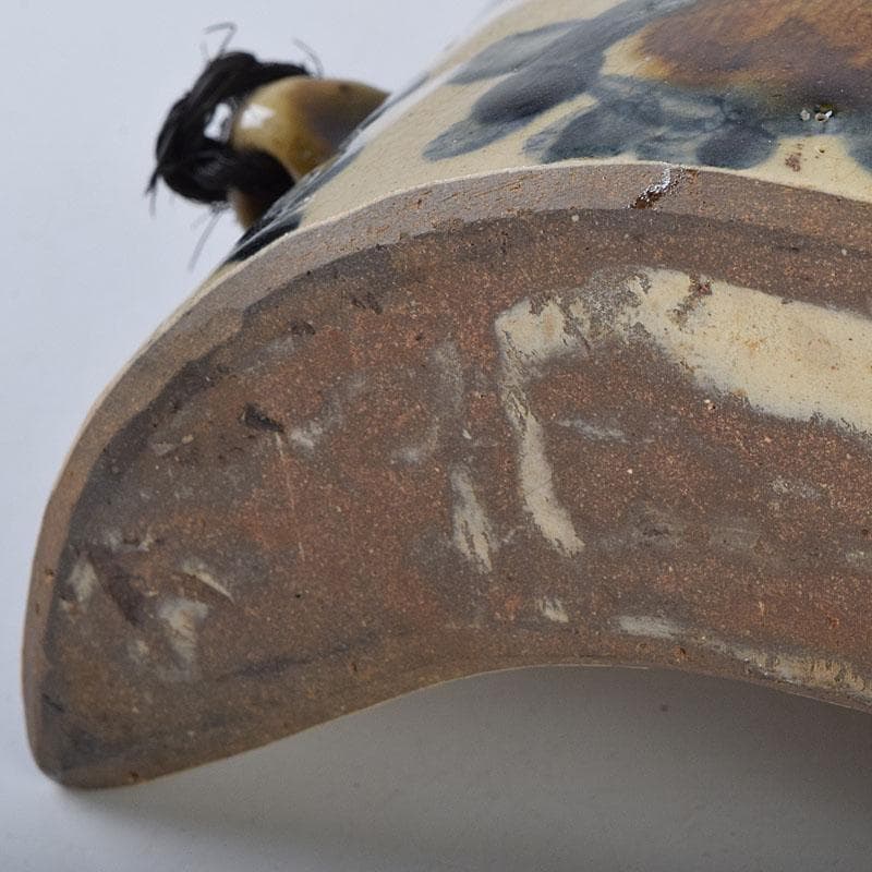 沖縄 琉球焼 壺屋焼 小橋川製陶所 仁王窯造 花文 抱瓶 共