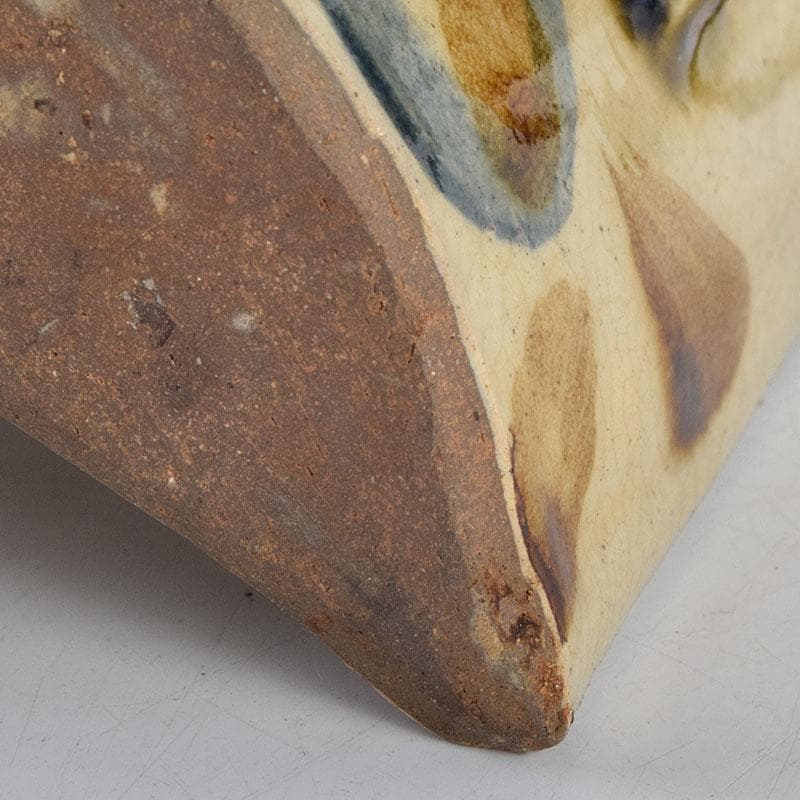 沖縄 琉球焼 壺屋焼 小橋川製陶所 仁王窯造 花文 抱瓶 共