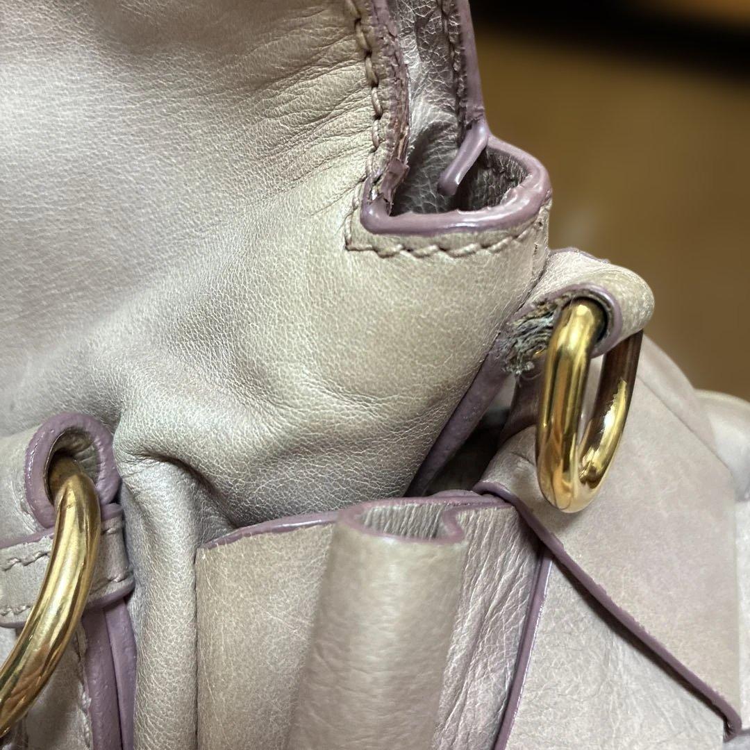 MIU MIU ミュウミュウ　2wayバッグ サイドリボン　くすみピンク