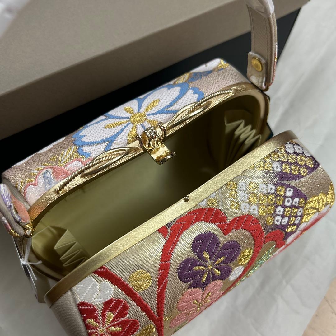 きょうこNo.38 和装　草履、バッグセット　　正絹　帯地　新品未使用