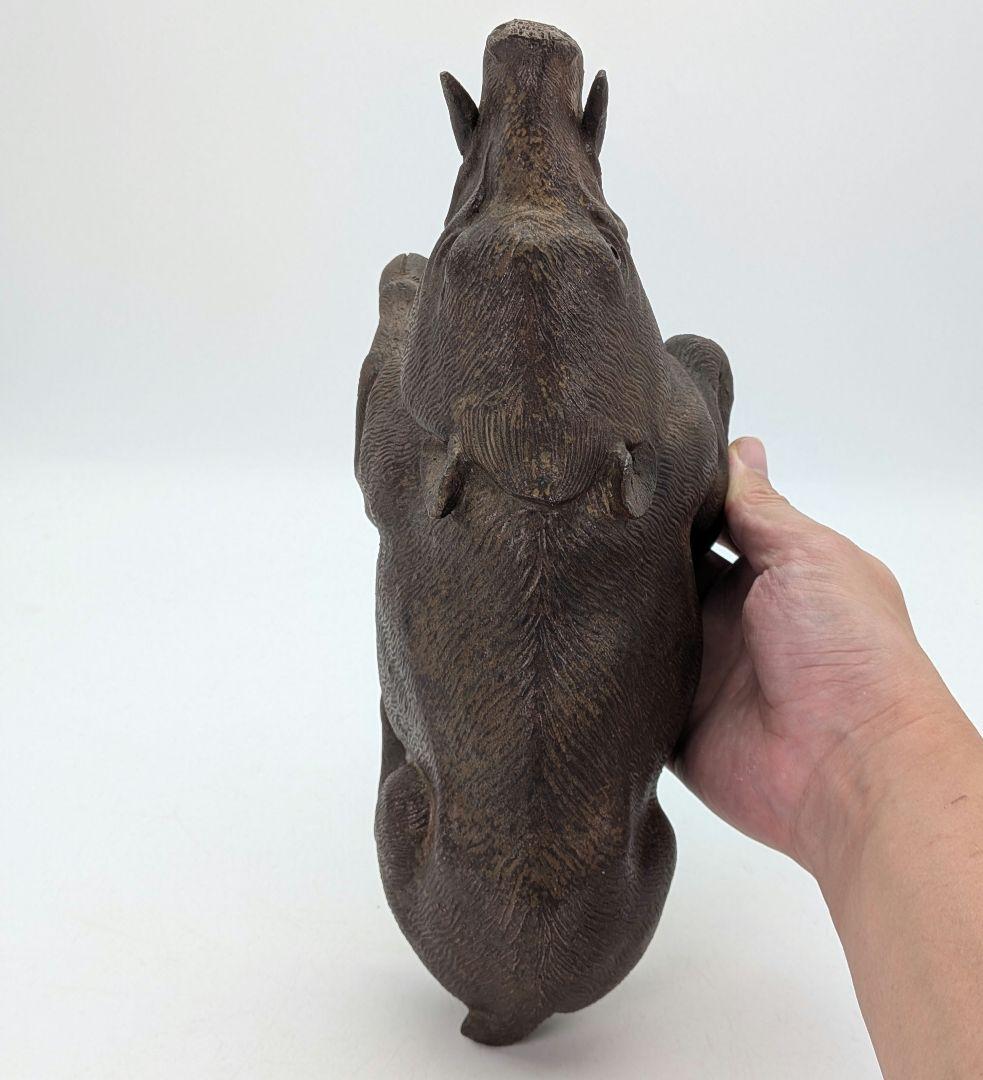 木村春芳 備前焼 亥置物 合箱 伏香炉 香爐 干支置物 亥年 猪 イノシシ 在