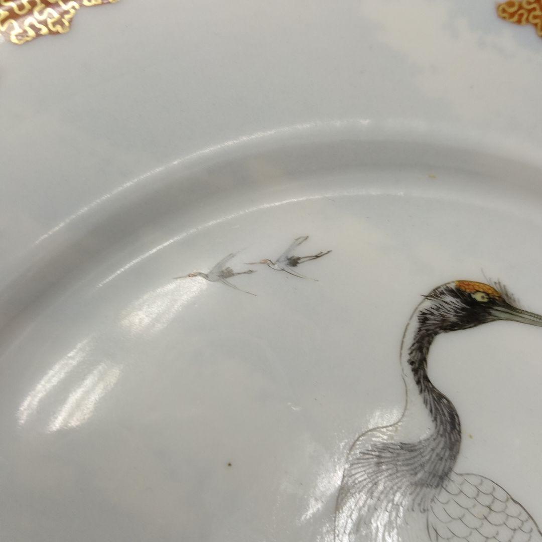 明治時代 横浜焼 高山画 鶴 骨董 里帰り