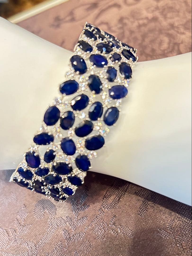 即*中様 天然石サファイアバングル