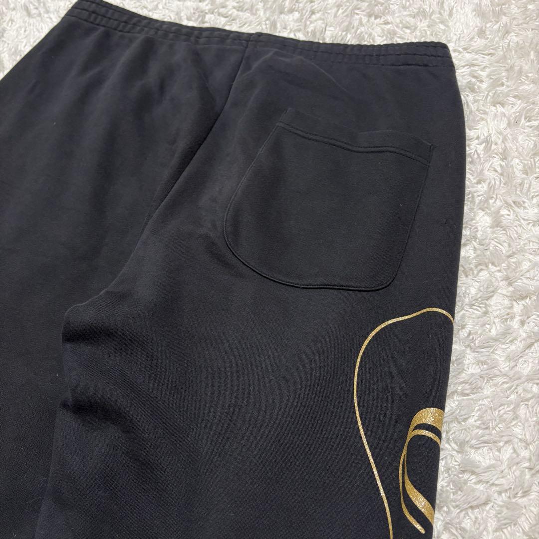 【希少】チャンピオン パーカーセットアップ　デカロゴ　XL 黒金 y2k 00'