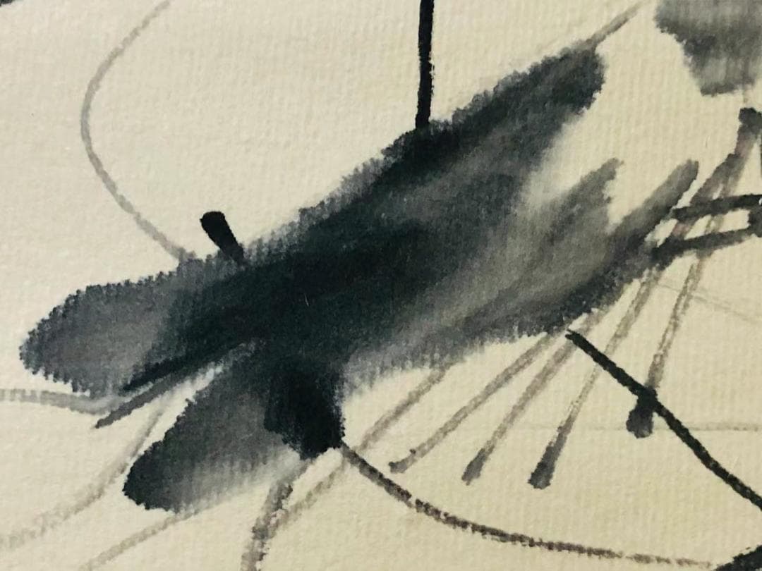 真作】掛軸 斉白石『墨海老』中国画 紙本 肉筆 合せ箱付 掛け軸 R10042