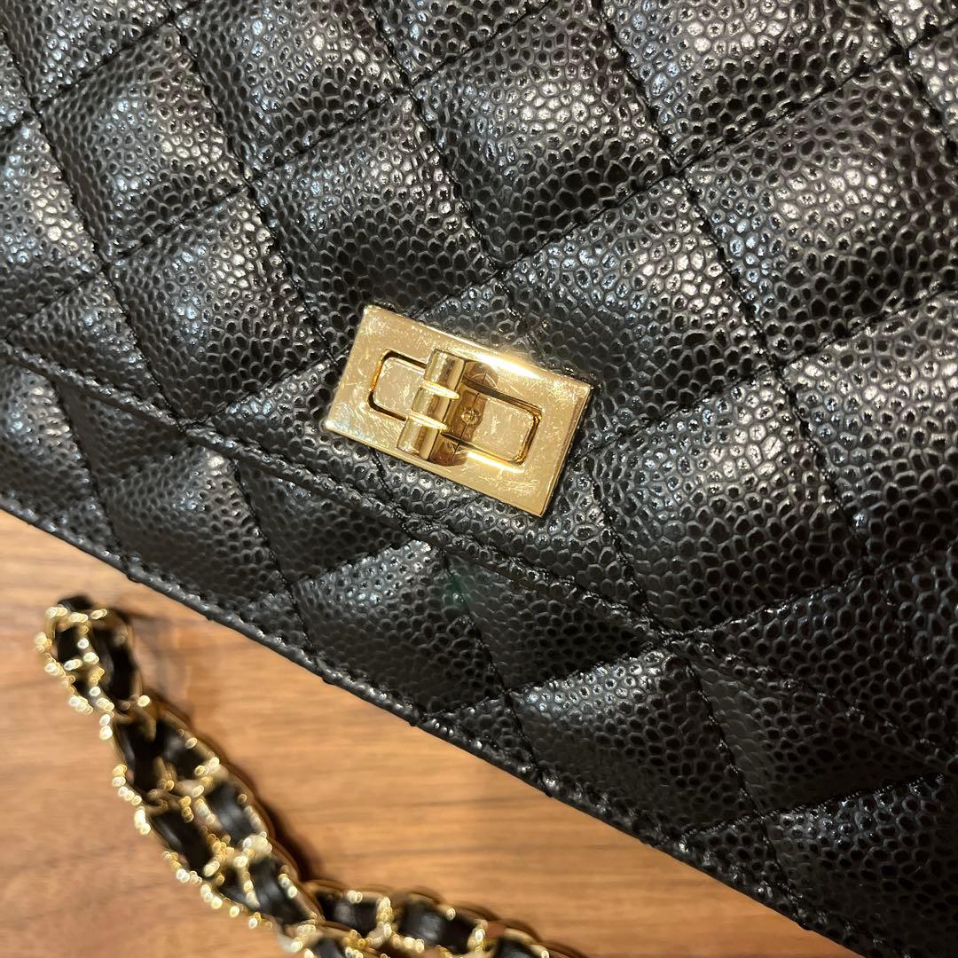 東京百花　キルティングチェーンバッグ　Caviar Oggia キャビアスキン