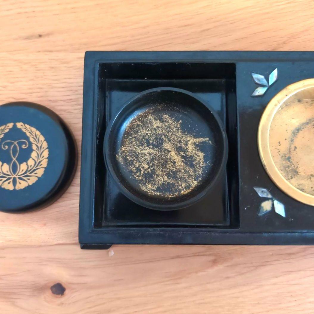 煙草盆 大正から昭和初期骨董 螺鈿細工 アンティーク骨董 インテリア置物