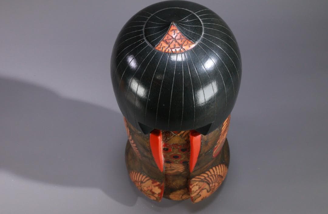 BE978 小林伊之助作 『 夕月 』 木彫 創作こけし 高さ35.5㎝