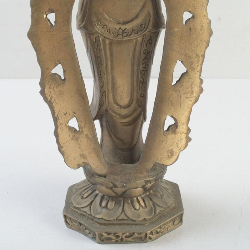 仏教美術 古銅 観音菩薩像 仏像 置物 V 9362