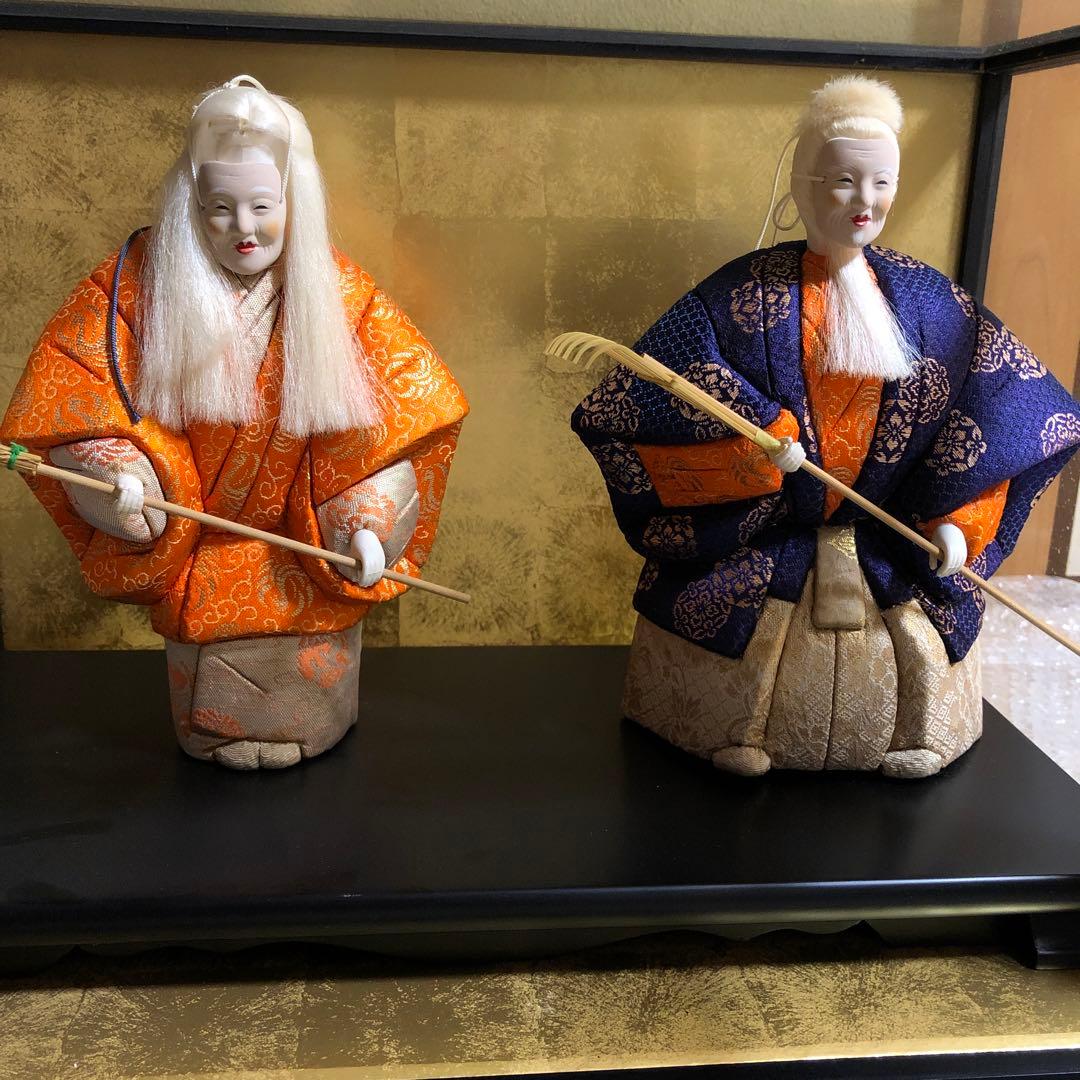 共白髪」「高砂」ガラスケース入り置物 日本人形 - メルカリ