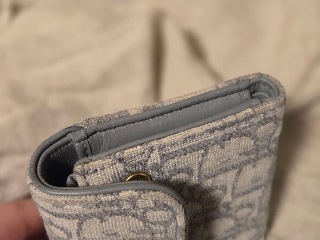 【美品】Dior Saddle Lotus ウォレット（グレー）