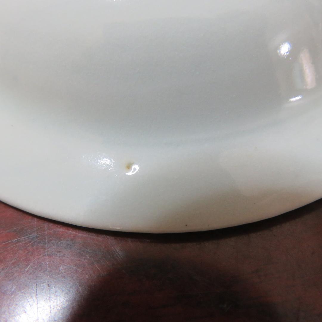 小皿 5枚 染付 変わり柄 慶雲年製 春日 御水茶屋 窯傷 欠け