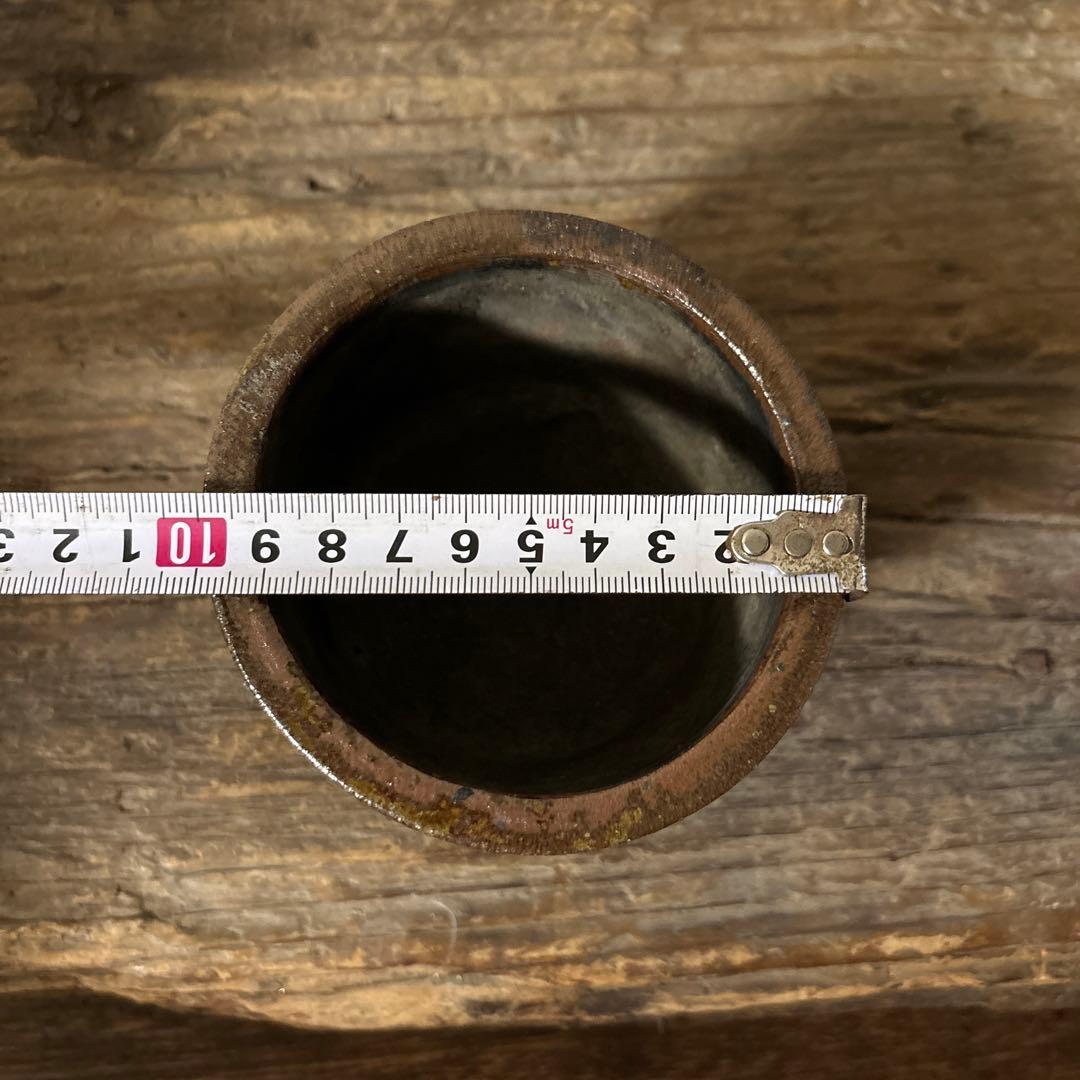 雰囲気のある古い九州民窯 古高取 火入れ 古道具 古唐津 花入検: