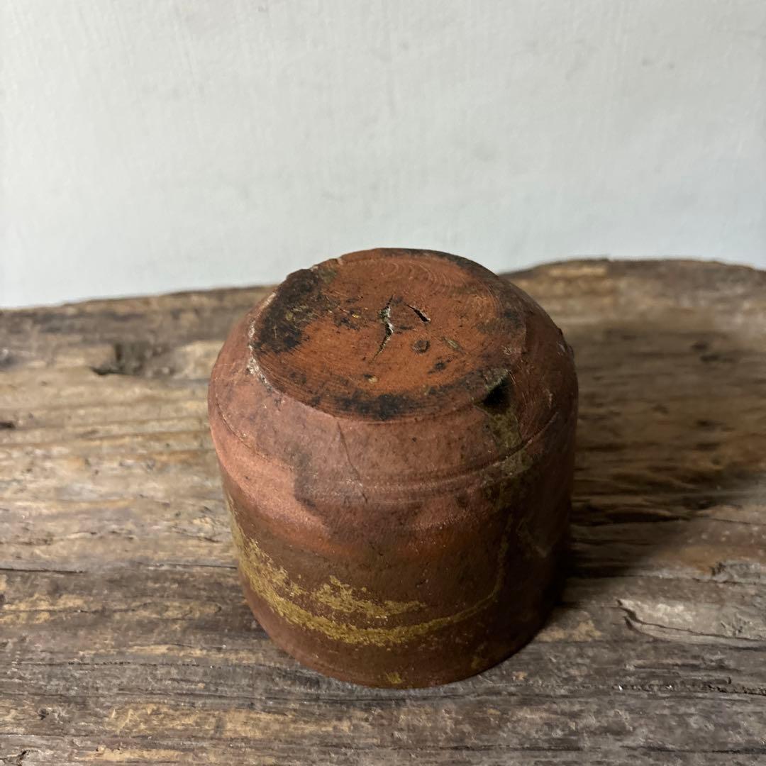 雰囲気のある古い九州民窯 古高取 火入れ 古道具 古唐津 花入検: