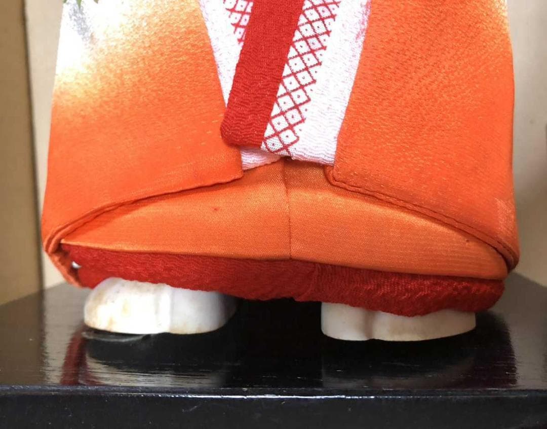 美品 市松人形 紫峰作 綸子総柄 日本人形 20号 アンティーク 昭和レトロ