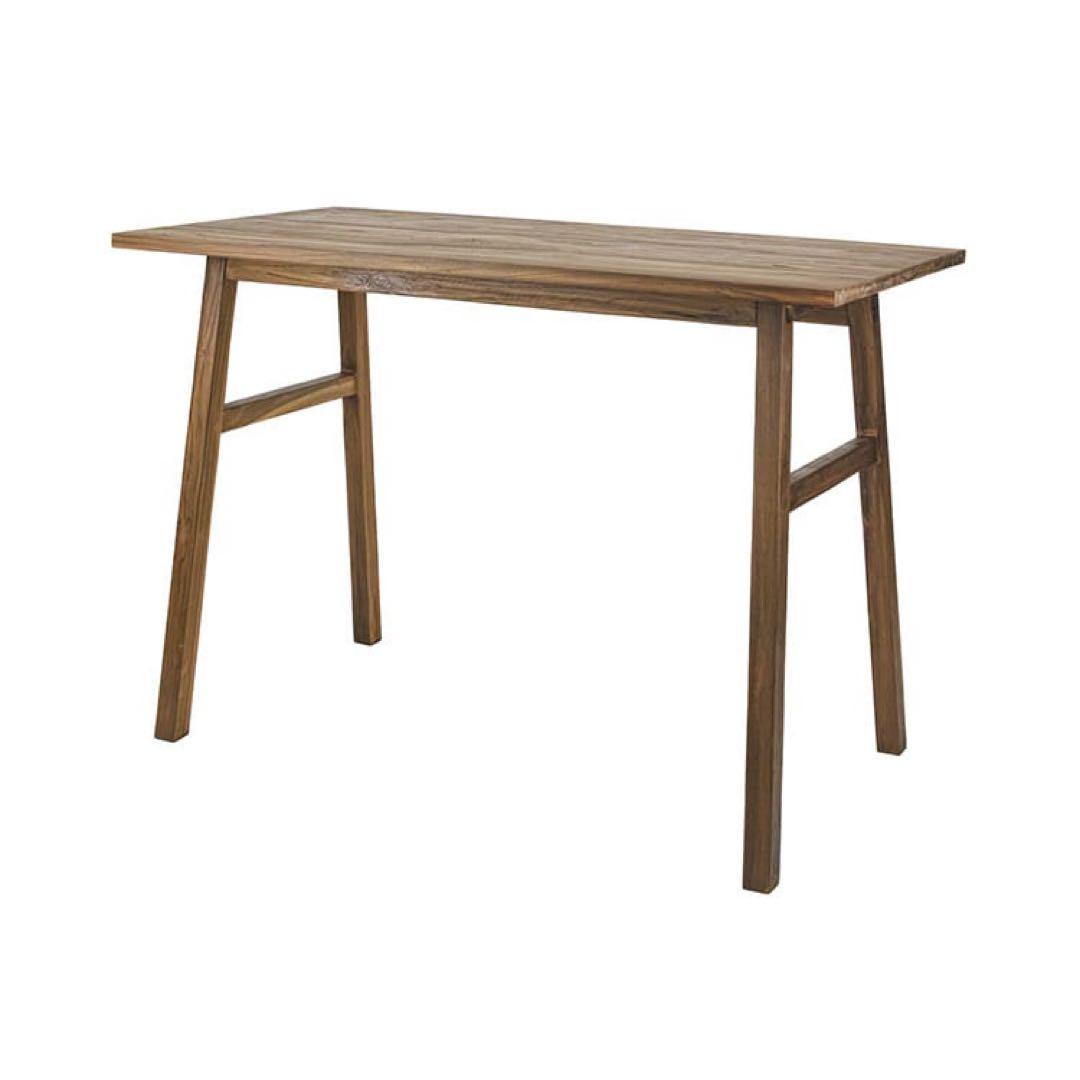 WTWチーク木製テーブル机作業デスク◆幅110木目ナチュラル素材アンティーク男前