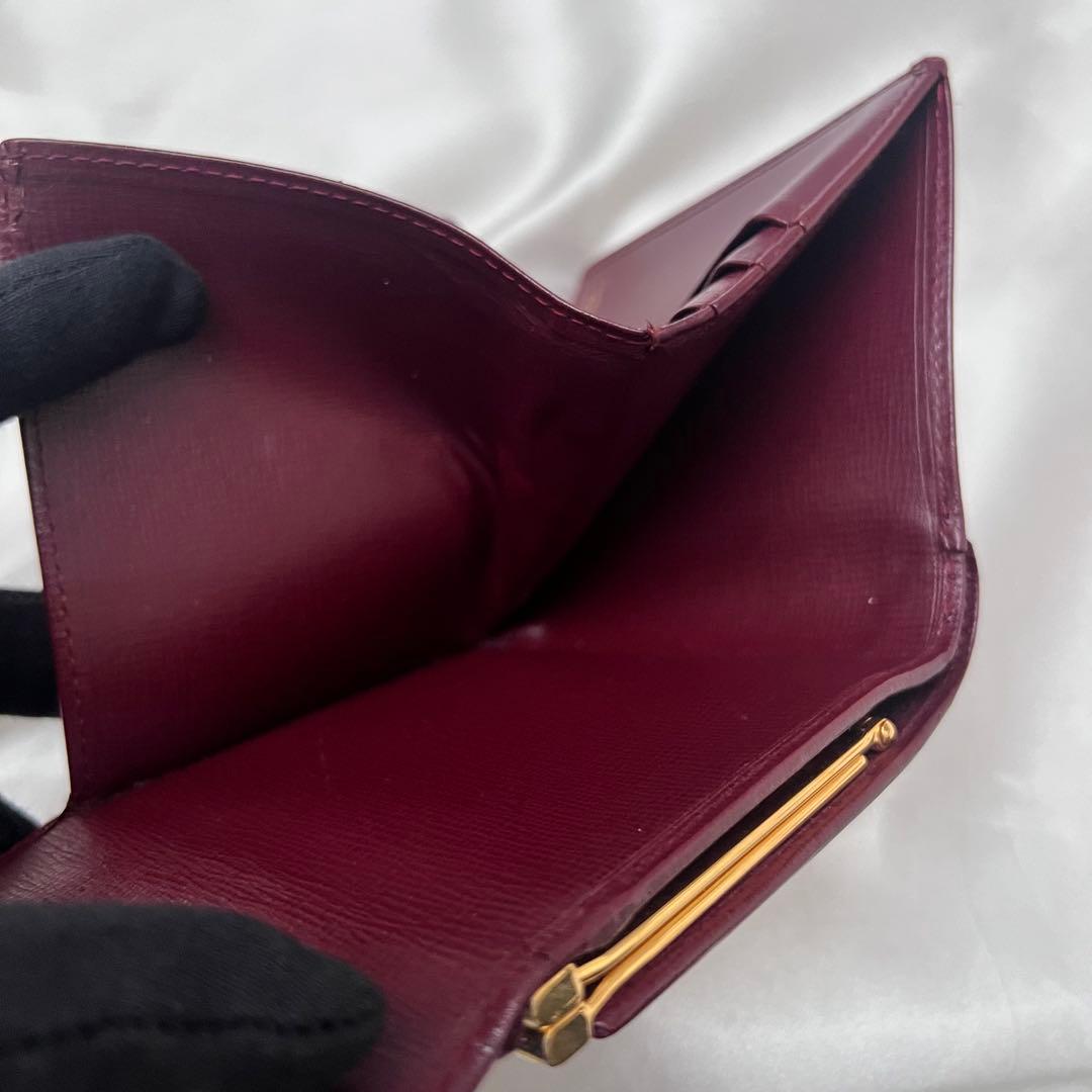 ◇極美品◇カルティエ　マストライン　コンパクト財布　グレインカーフレザー　がま口