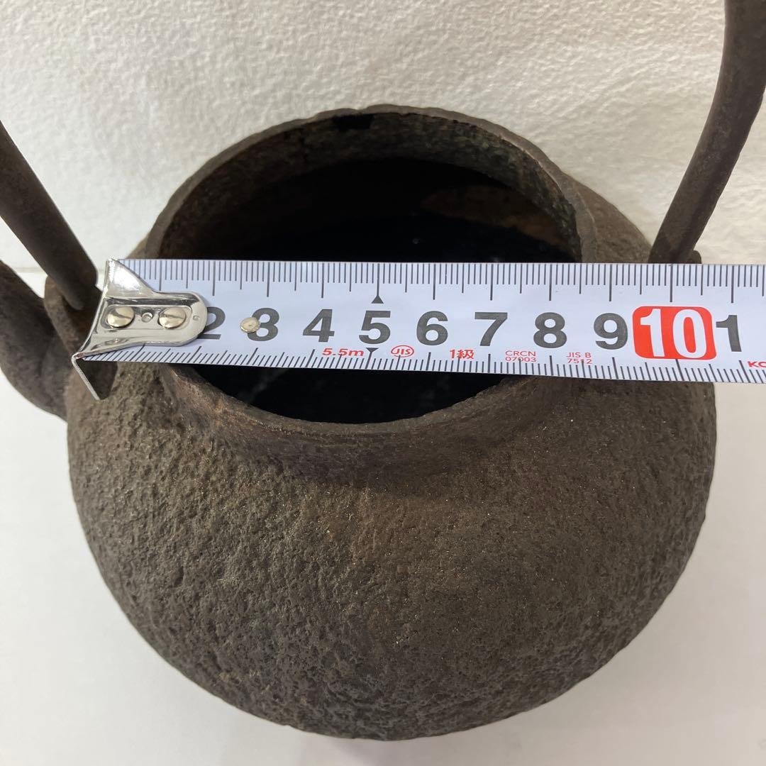 アンティーク 鉄製急須 ダークブラウン 丸形 アンティーク 鉄製急須