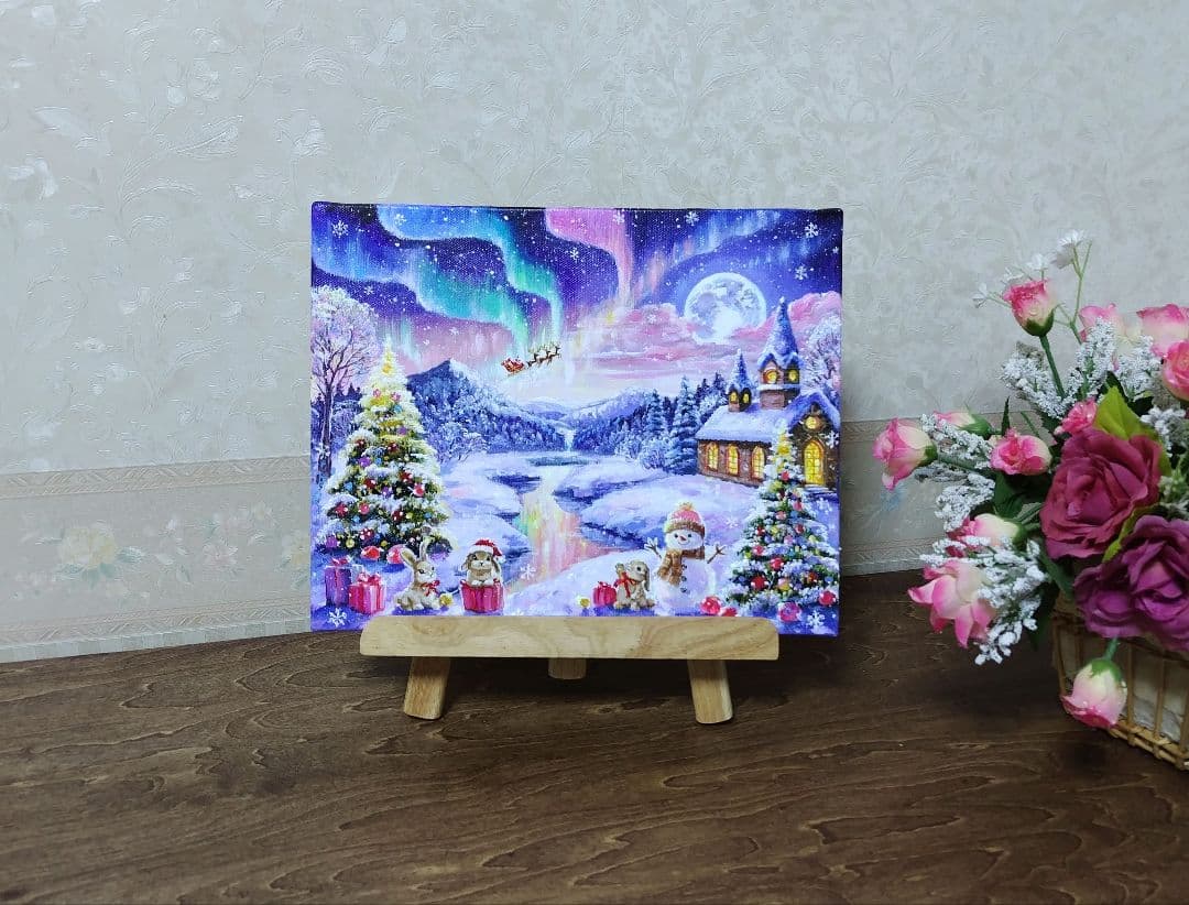 ♡*)様 【Christmas Party】アクリル画 F3 風景画 絵画