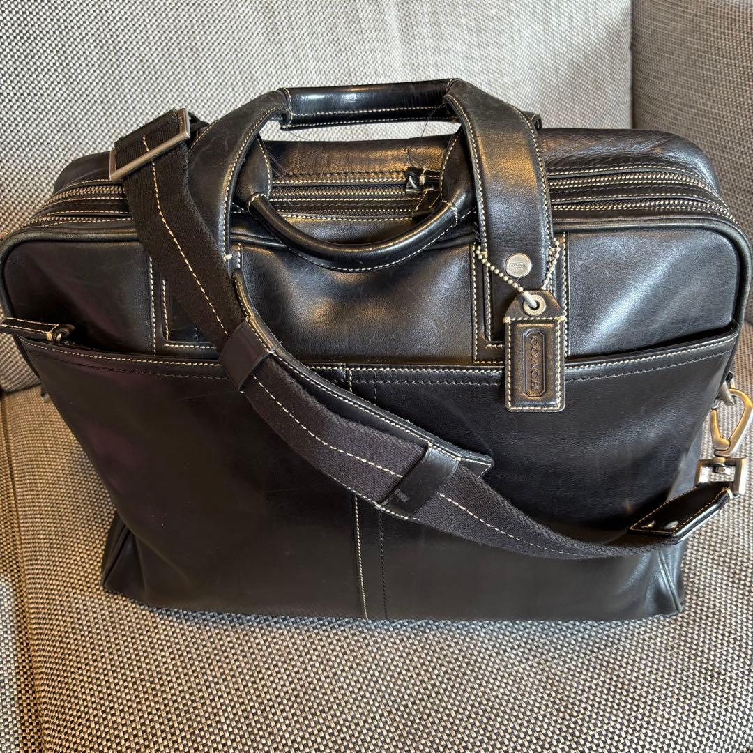COACH コーチ ビジネスバッグ 本革レザー ブラック