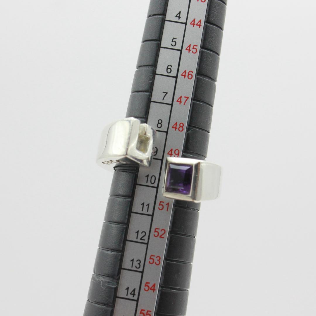 美品 GUCCI グッチ ツイスト アメジスト シルバー リング 指輪 9号