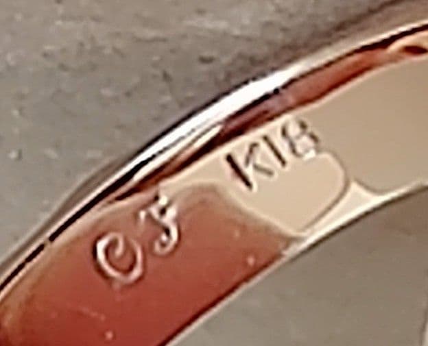 ほぼ新品☆OFオレフィーチェ「ミニスタッズ」ピンキーリング K18PG( 0号)