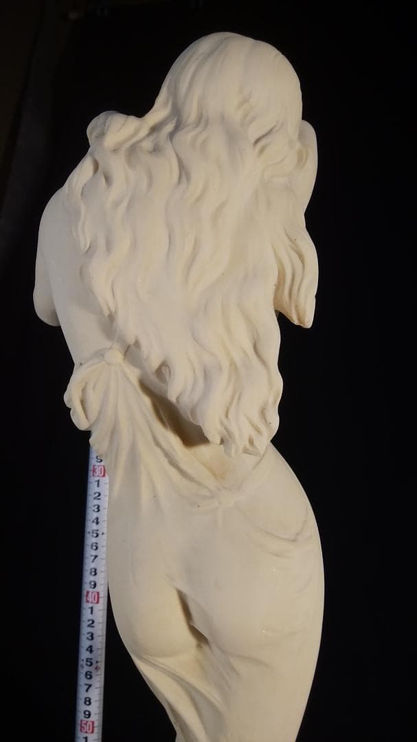 ダル作乙女☆アラバスター少女彫刻裸婦像／高53cm//白色ブロンズ銅像