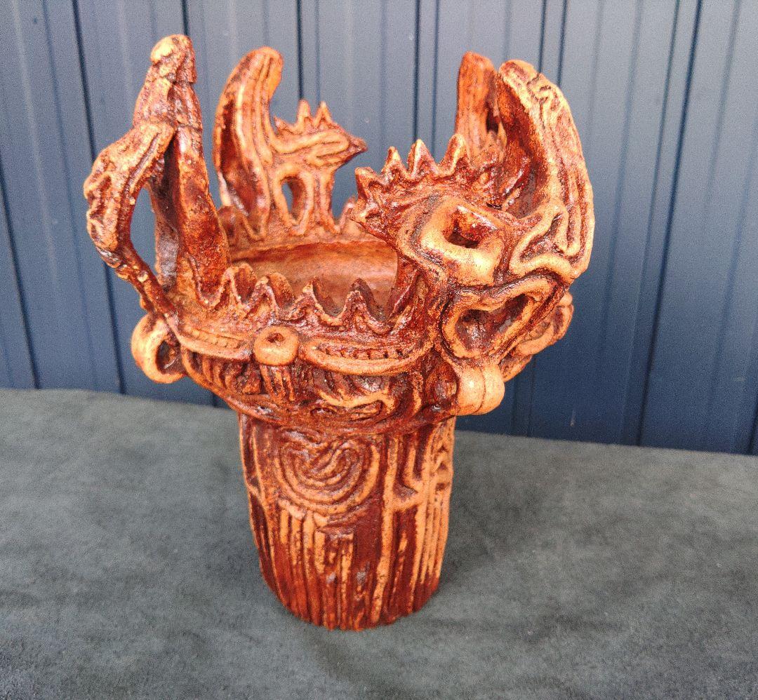 火焔型土器 三条の縄文 高さ250mm 幅250mm 重さ3kg 火焔型