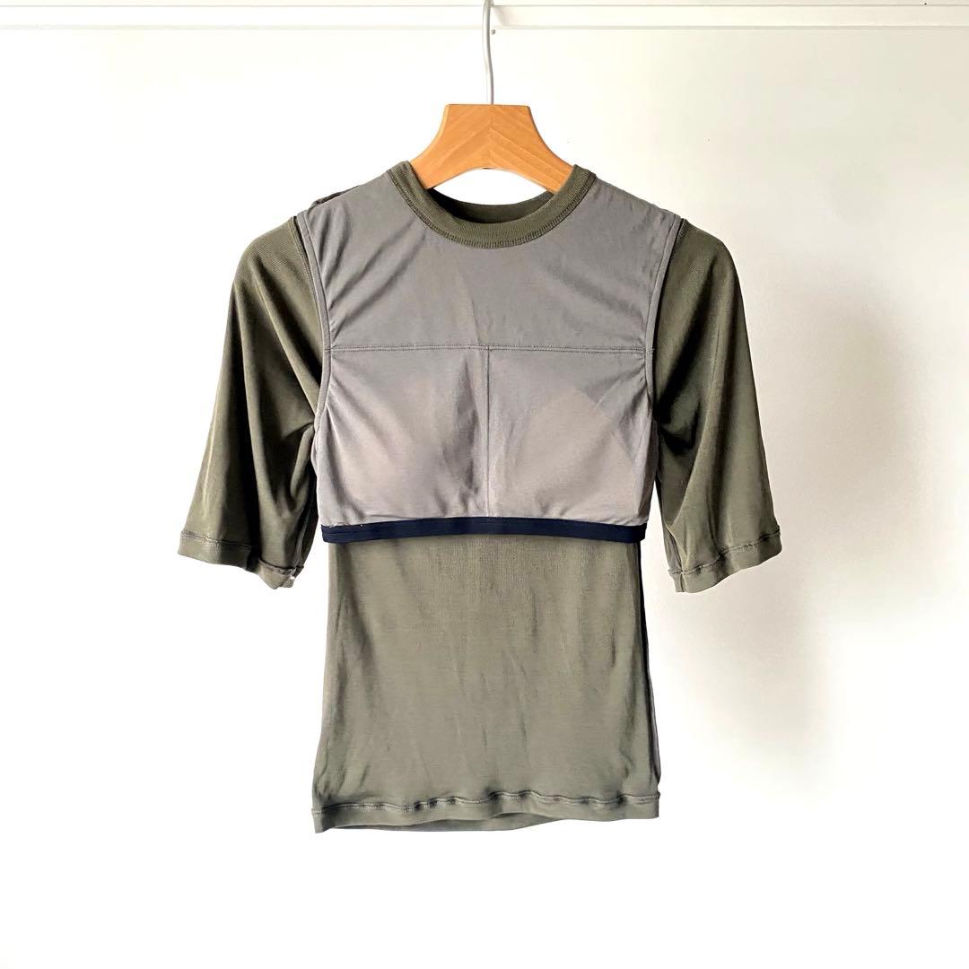 DÅWN No.4 CUP IN SHORT SLEEVES カーキ　トップス