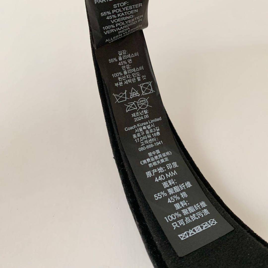 COACH】コーチ ベルベット ヘッドバンド カチューシャ 新品 ブラック