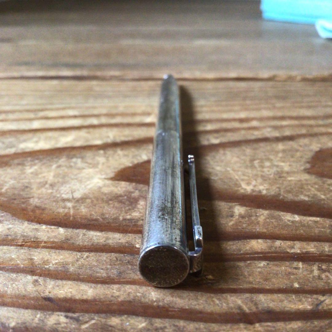 No4384 ティファニー　ボールペン　シルバー　布ケース　元箱付　送料無料