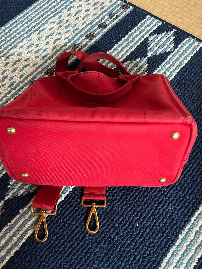 PRADA CANAPA カナパ　レッド トートバッグ赤プラダ