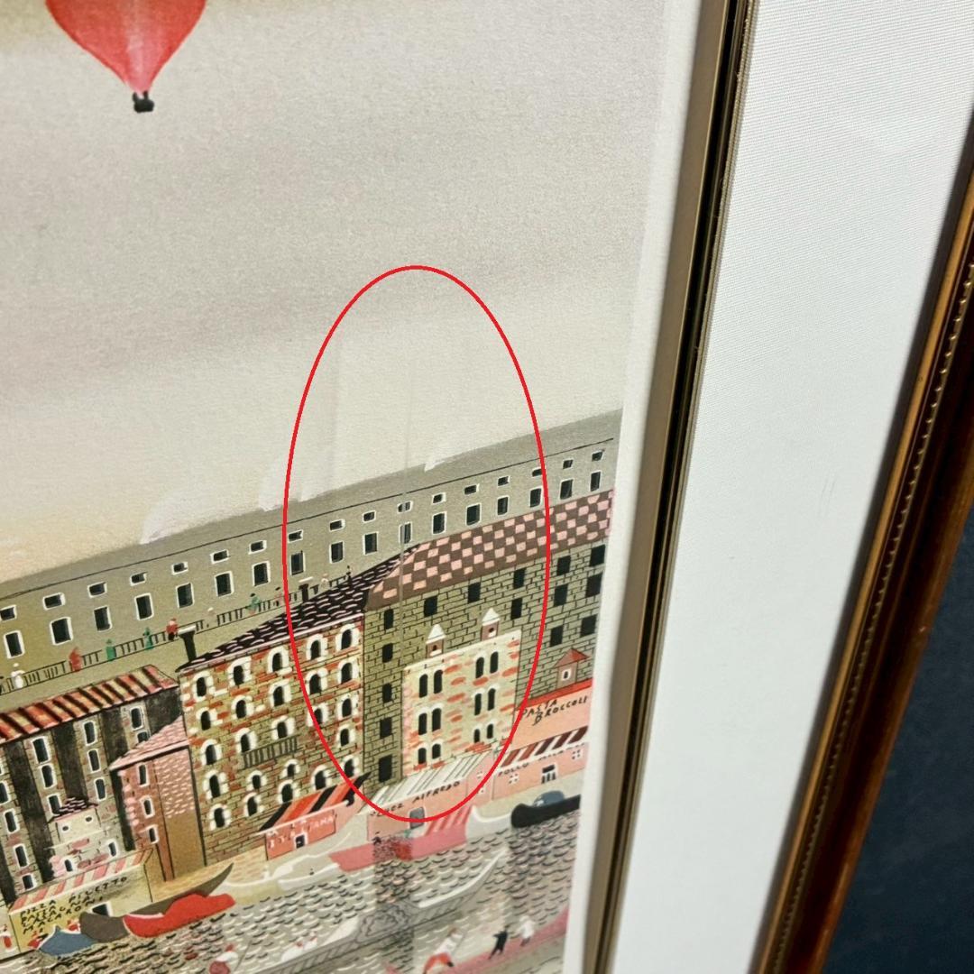 イザベル・バイレン「ベニス」リトグラフ 直筆サイン入り 額縁入り