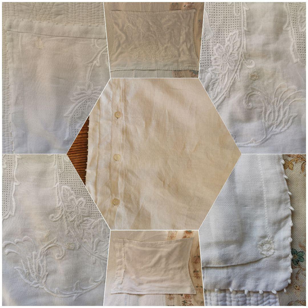 アンティークイタリア ブラットレース 花園の天使 白糸手刺繍