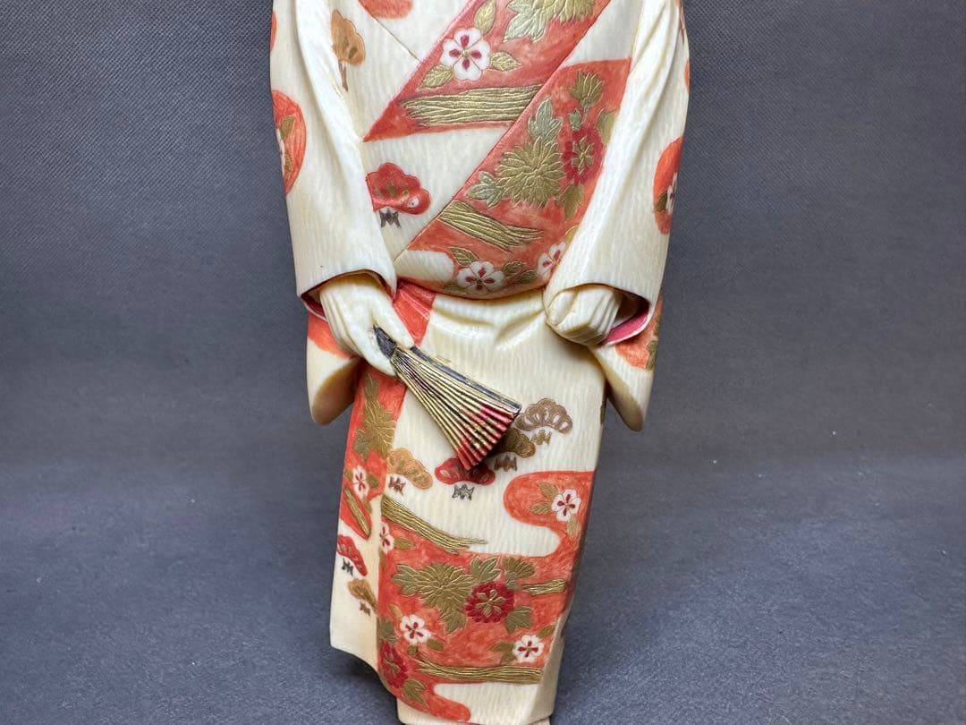 極上博多人形希少品置物仏像和彫天然素材アンティーク和彫置物