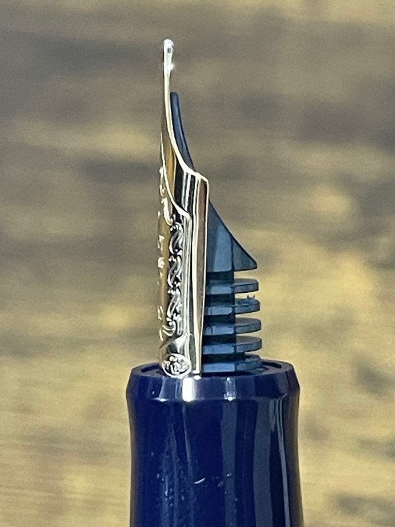 試筆のみ ネイビー 網目 2016 限定 FM パイロット 万年筆 カスタム74