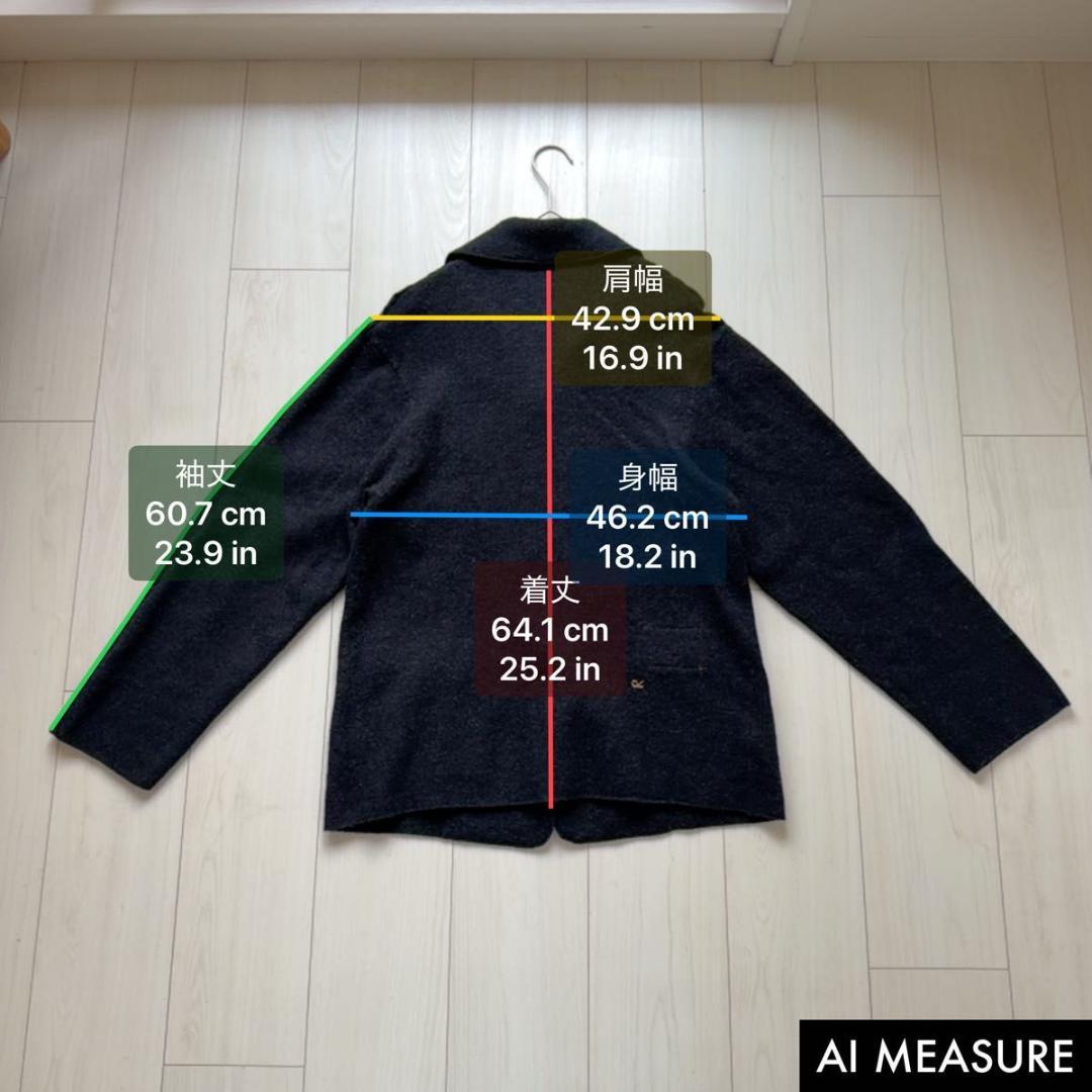 美品・希少✨45R フロート縮絨の908ジャケット　R刺繍　濃紺　ウール