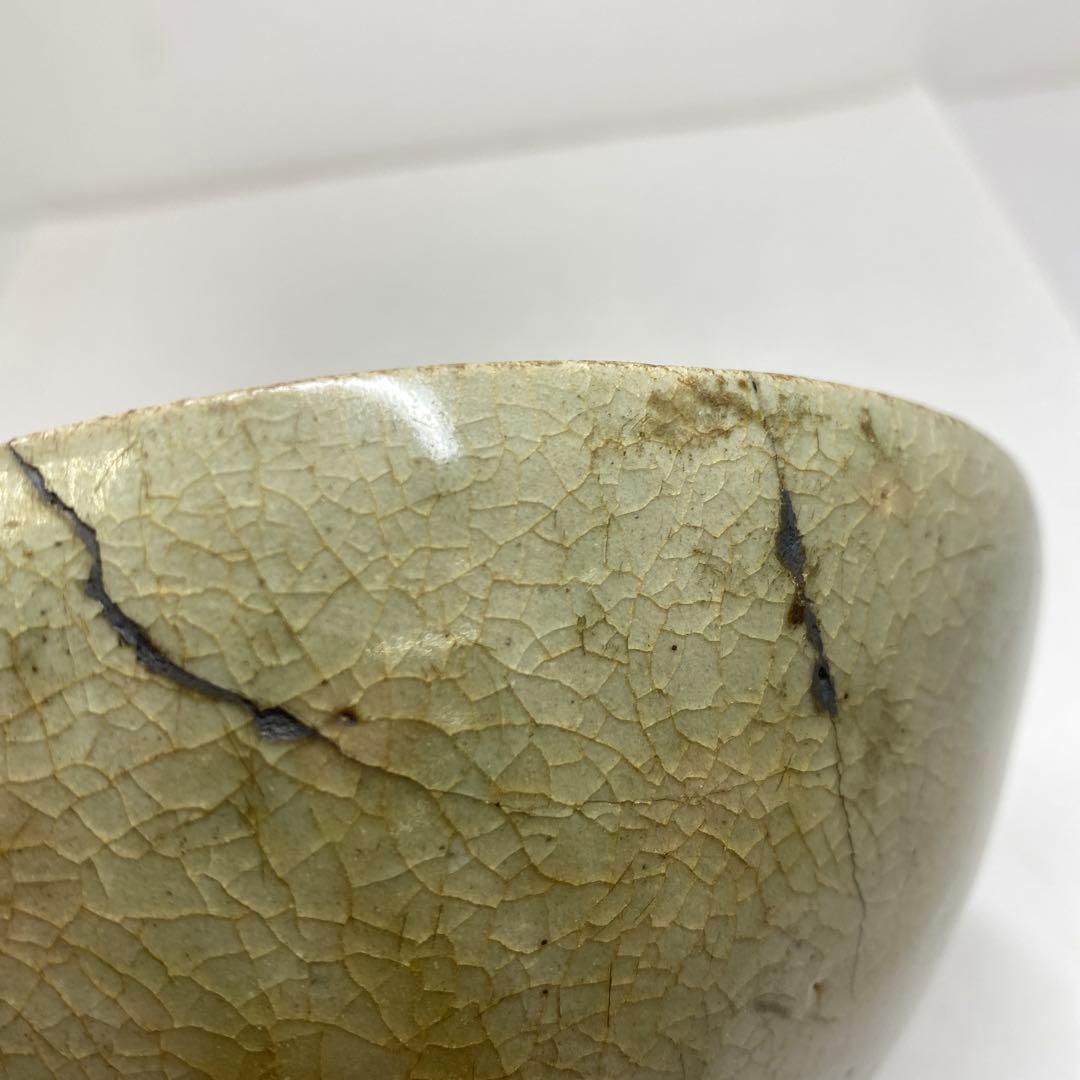 16世紀 高麗青磁白泥象嵌鉢 口径19㎝ 東Y7-1003☆2F