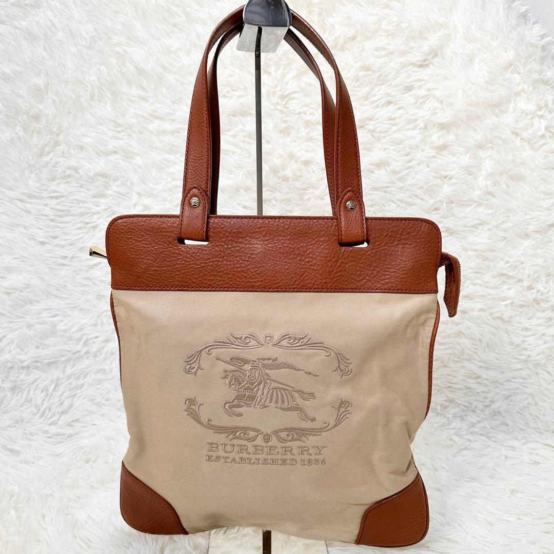 BURBERRY バーバリー トートバッグ ノバチェック ロゴ刺繍 保存袋付き