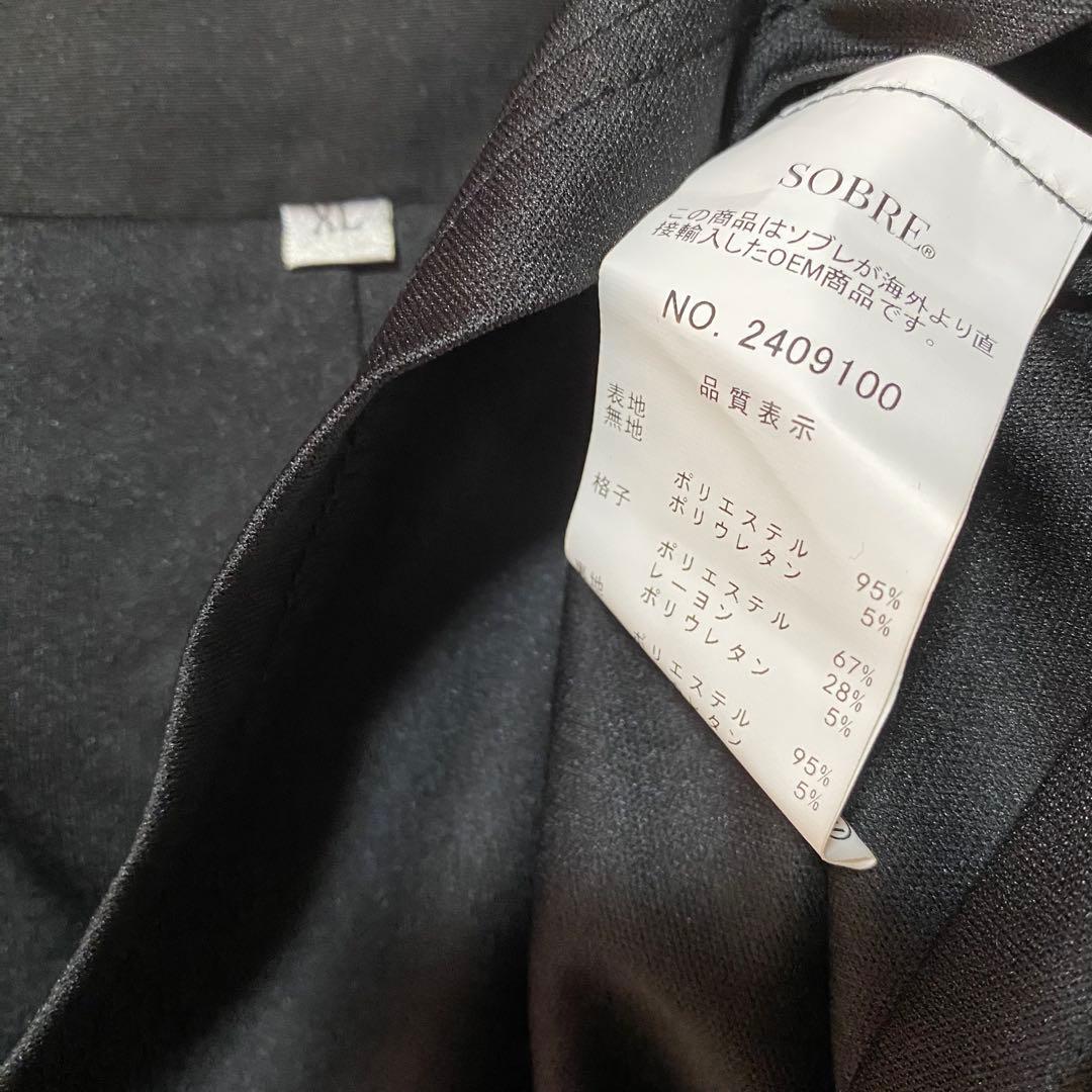 SOBRE ソブレ　チェック配色セットアップ　XL キャバ嬢　スカート　黒　茶系