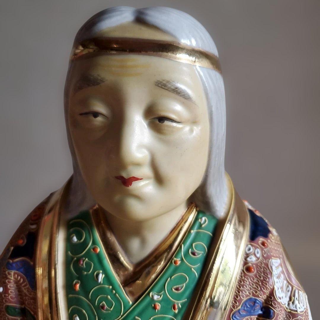 九谷焼八幡窯 大きな陶器高砂人形 日本人形 工芸品